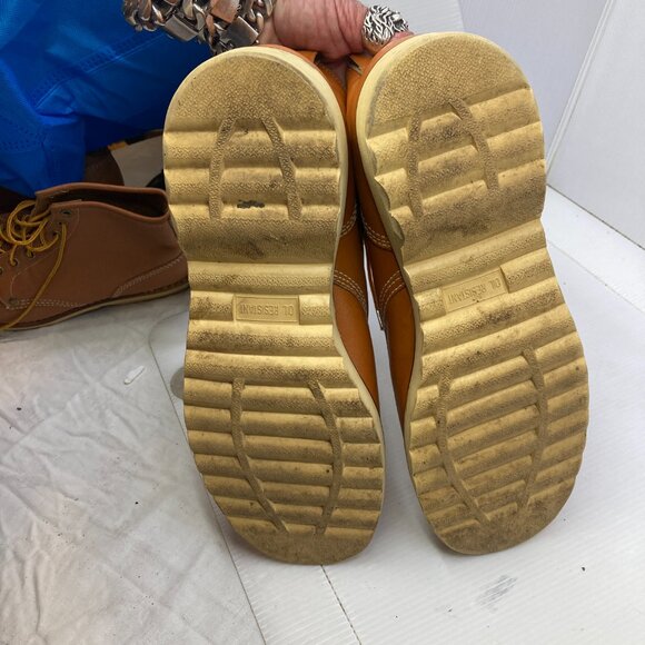 Vtg STATUS 1980 work rockabilly moc red wing style mens boots sz 10 EEE - Picture 9 of 12